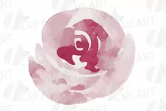 Burgundy and coral pink watercolor floral wedding clip art, Product Image 15