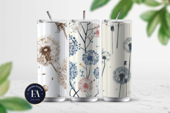 Falling white dandelion Digital Patterns | floral pattern Product Image 2