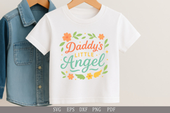 Daddy’s Little Angel -Cute SVG Baby &amp; Toddler T-Shirt Design Product Image 4