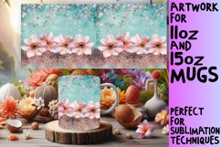 Sparkling Leopard Floral Mug Sublimation Product Image 1