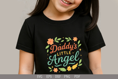 Daddy’s Little Angel -Cute SVG Baby &amp; Toddler T-Shirt Design Product Image 2