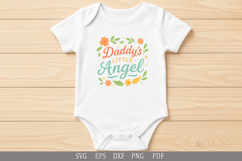 Daddy’s Little Angel -Cute SVG Baby &amp; Toddler T-Shirt Design Product Image 3