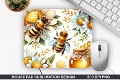 Mouse Pad Sublimation, Bee Mouse Pad PNG Design Product Image 1
