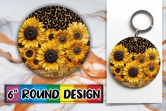 Blossoming Floral Sparkle PNG Sublimation Circle: Keychain, Product Image 1