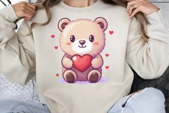 Cute Watercolor Valentines Day Clipart PNG Product Image 1
