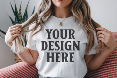 Bella Canvas 3001 White Christmas Shirt Mockup, Trandy Product Image 1