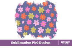 Retro Flowers Background Png Floral Paper Sublimation Splash Product Image 1
