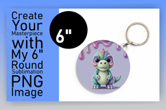 Trendy Round Design for Sublimation , Cute Dino Product Image 1