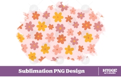 Retro Flowers Background Png Floral Paper Sublimation Splash Product Image 1
