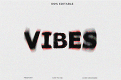 Retro Glitch VCR Text Effect Photoshop Template Product Image 1