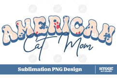 American Cat Mama Papa 4th of July USA Paw DTF PNG Bundle Product Image 4