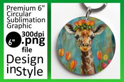 Spring Giraffe Round Design Sublimation Fans Product Image 1