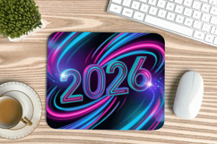 Happy New Year PNG Mouse Pad,Festive New Year's Eve 2026 PNG Product Image 1