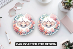 Ray Fish Car Coaster Sublimation| Animal Coaster PNG Product Image 1