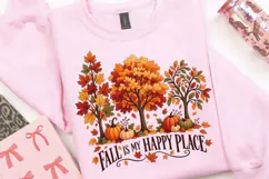 Fall Is My Happy Place PNG, Autumn Trees and Pumpkins Product Image 4