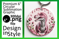 Gorgeous Circle Design Car Coaster PNG , Cute Dino Product Image 1