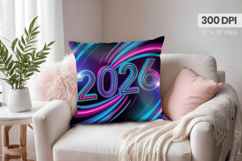 Happy New Year PNG Pillow, Festive New Year's Eve 2026 PNG Product Image 1