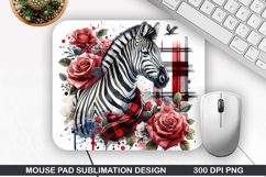 Zebra Mouse Pad Sublimation, Animals Mouse Pad PNG Design Product Image 1