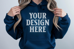 Navy Gildan 18500 Hoodie Sweatshirt Mockup, 185 mock-up Product Image 1