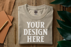 Sand Gildan 5000 Flat Lay Tshirt Mockup, G5000 mockups Product Image 1