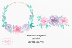 Watercolor roses floral clipart Product Image 3