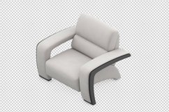 Isometric Arm Chair 3D isolated render Product Image 1