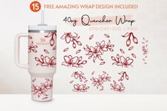 Flower 40oz Quencher Tumbler, Floral Svg, Spring, 2 Designs Product Image 2