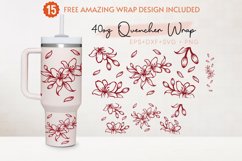 Flower 40oz Quencher Tumbler, Floral Svg, Spring, 2 Designs Product Image 1