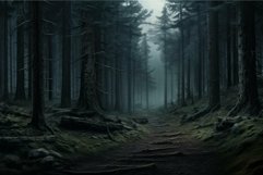 Mysterious forest path at twilight Product Image 1