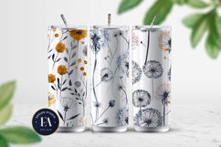 Falling white dandelion Digital Patterns | floral pattern Product Image 2