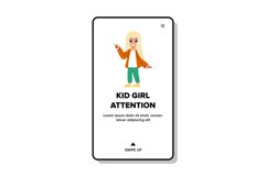 kid girl attention vector Product Image 1