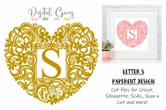Letter S paper cut design. SVG / DXF / EPS / PNG files Product Image 1
