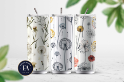 Falling white dandelion Digital Patterns | floral pattern Product Image 2