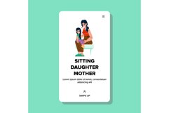 sitting daughter mother vector Product Image 1