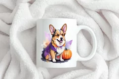 Watercolor corgi dog halloween sublimation PNG Product Image 2