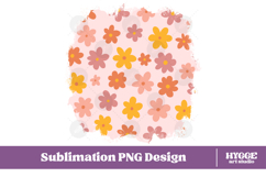 Retro Flowers Background Png Floral Paper Sublimation Bundle Product Image 4