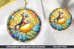 Cute Dog Stained Glass Ornament PNG, Digital Download File Product Image 1