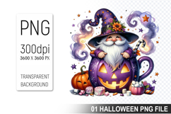 Halloween Coffee Cup Gnome, Halloween Clipart PNG File Product Image 1