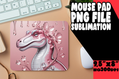 CHEERFUL MOUSE PAD SUBLIMATION PNG, Cute Dino Product Image 1