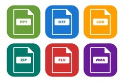 Set Of File Formats Icons Product Image 1