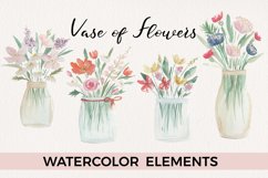 Vase of Flowers Modern Watercolors Hand Painted Florals Jars Product Image 1