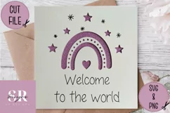 New baby card | Paper cutting | Cut and draw card svg Product Image 5
