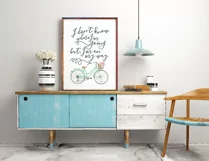 Teal Vintage Bicycle Watercolor Clip Art PNG Product Image 2
