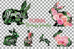Floral rabbit family, sister, brother,papa and mama bunny Product Image 15