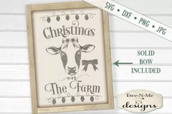 Christmas on the Farm Cow with Bow SVG DXF Files Product Image 1