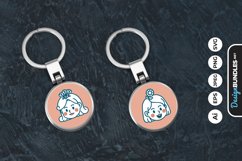 Floral Girl Face Keychain Product Image 1