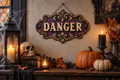 Vintage Halloween Vintage PNG Clipart Signs 2 Product Image 4