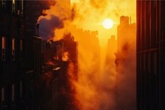 Picturesque Big city sunset. Generate Ai Product Image 1