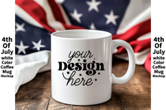 4th of July white 11oz blank coffee mug mockup Product Image 1