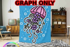 Jellyfish Flowers Graph Pattern for C2C, Cross Stitch, Knit, Product Image 1